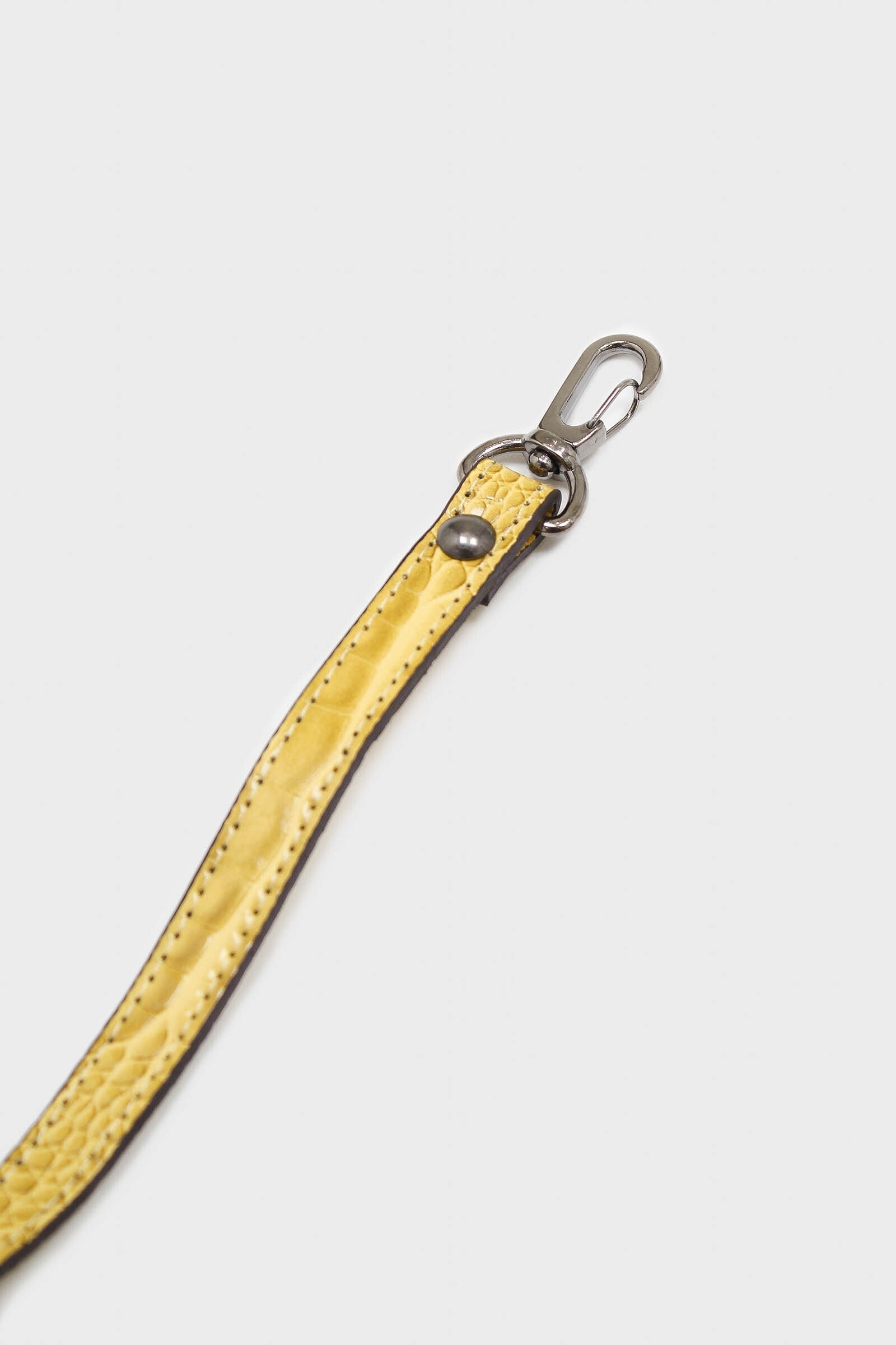Yellow croc skin rectangle thick chain handbag