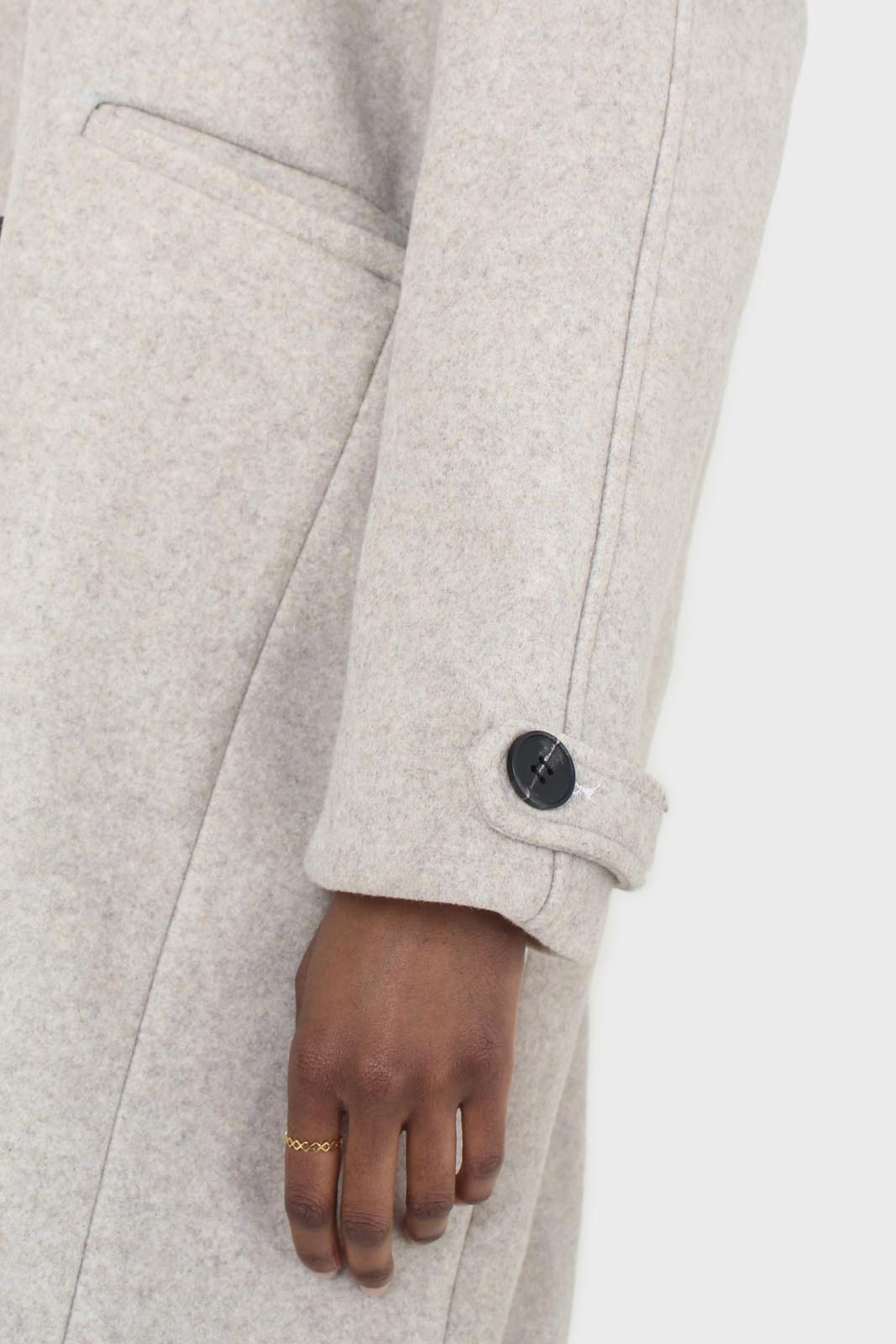 Oatmeal double breasted long coat
