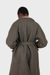 Charcoal double breasted long coat