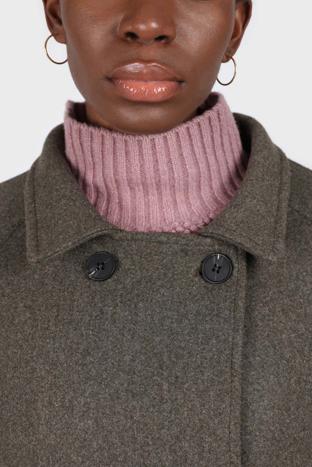 Charcoal double breasted long coat