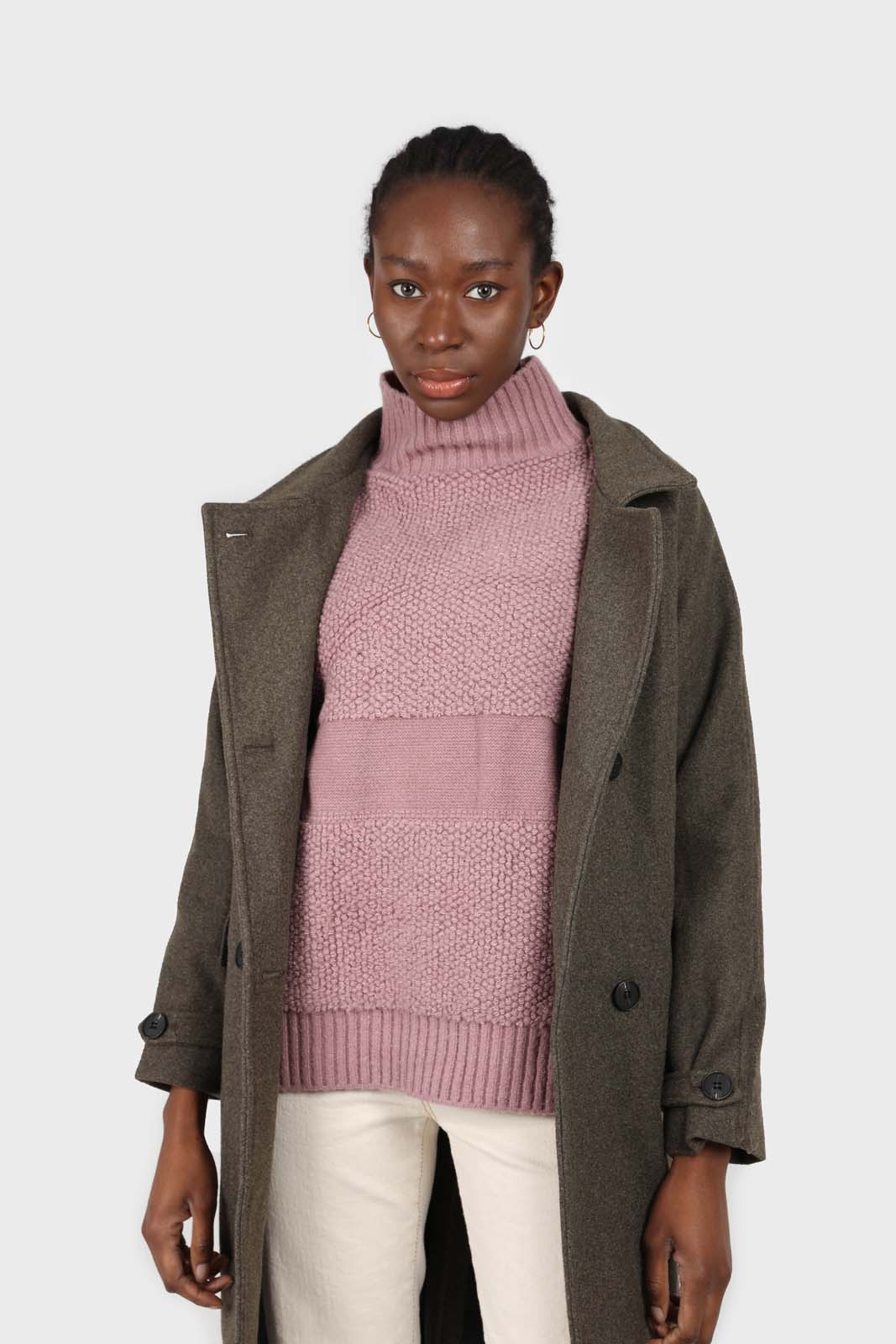 Charcoal double breasted long coat