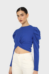 Cobalt twist front long sleeved top