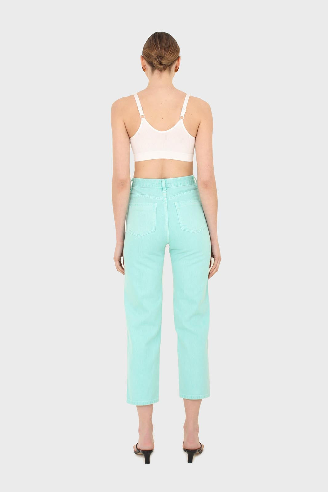 Washed mint mom jeans - 209