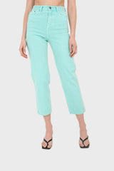 Washed mint mom jeans - 209