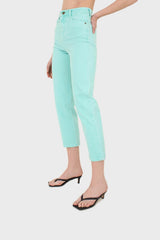 Washed mint mom jeans - 209