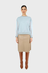 Blue sheer sleeve sweatshirt