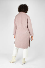 Lilac single breasted oversized wool coat