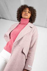Lilac single breasted oversized wool coat