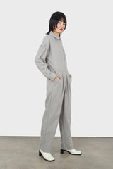 Grey patch pocket belted boilersuit