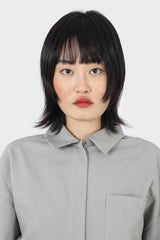 Grey patch pocket belted boilersuit
