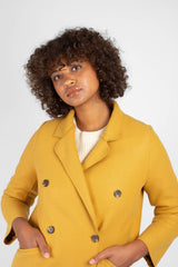 Mustard single breasted long coat