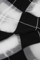 Black and white argyle cotton socks