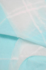 Turquoise and white argyle cotton socks