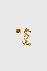 Gold birthstone zodiac earrings / Nov - Topaz yellow