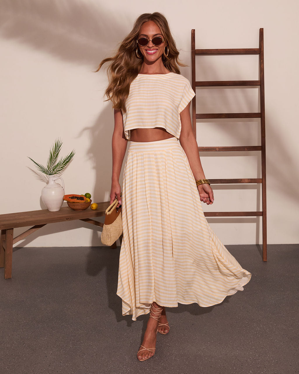 Morning Breeze Striped Maxi Skirt