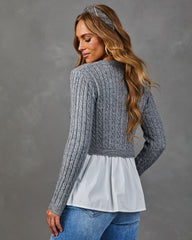 Sunday Nights Twofer Cable Knit Peplum Sweater
