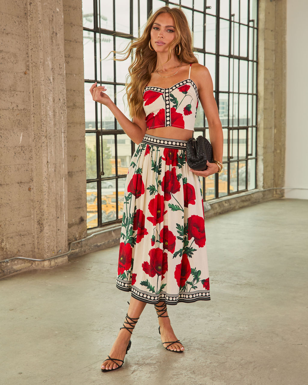 Market Posy Floral Midi Skirt