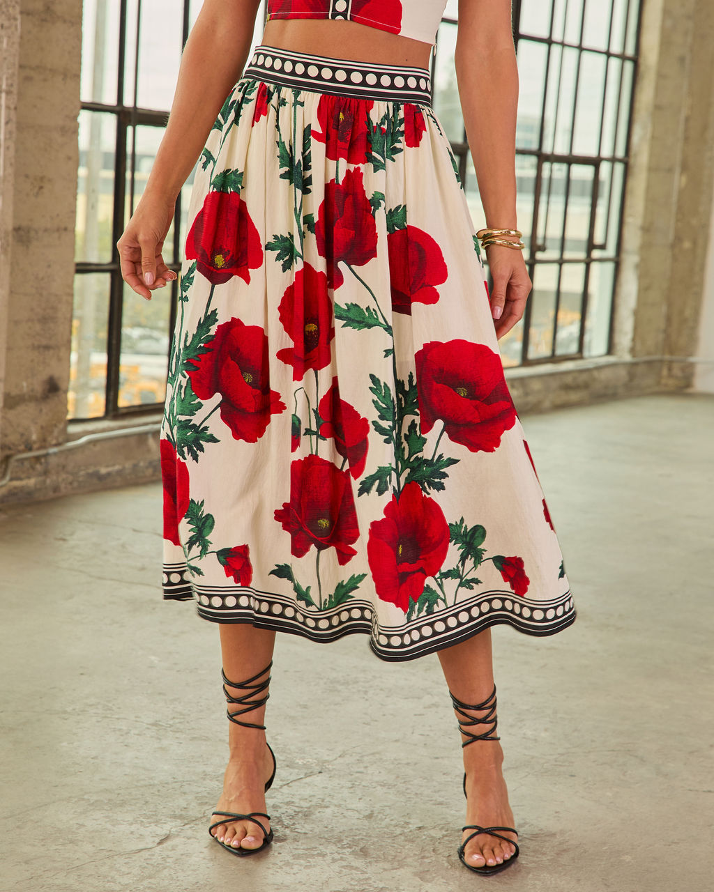 Market Posy Floral Midi Skirt