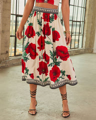 Market Posy Floral Midi Skirt