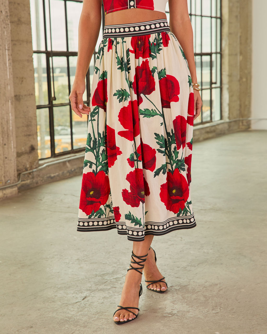 Market Posy Floral Midi Skirt