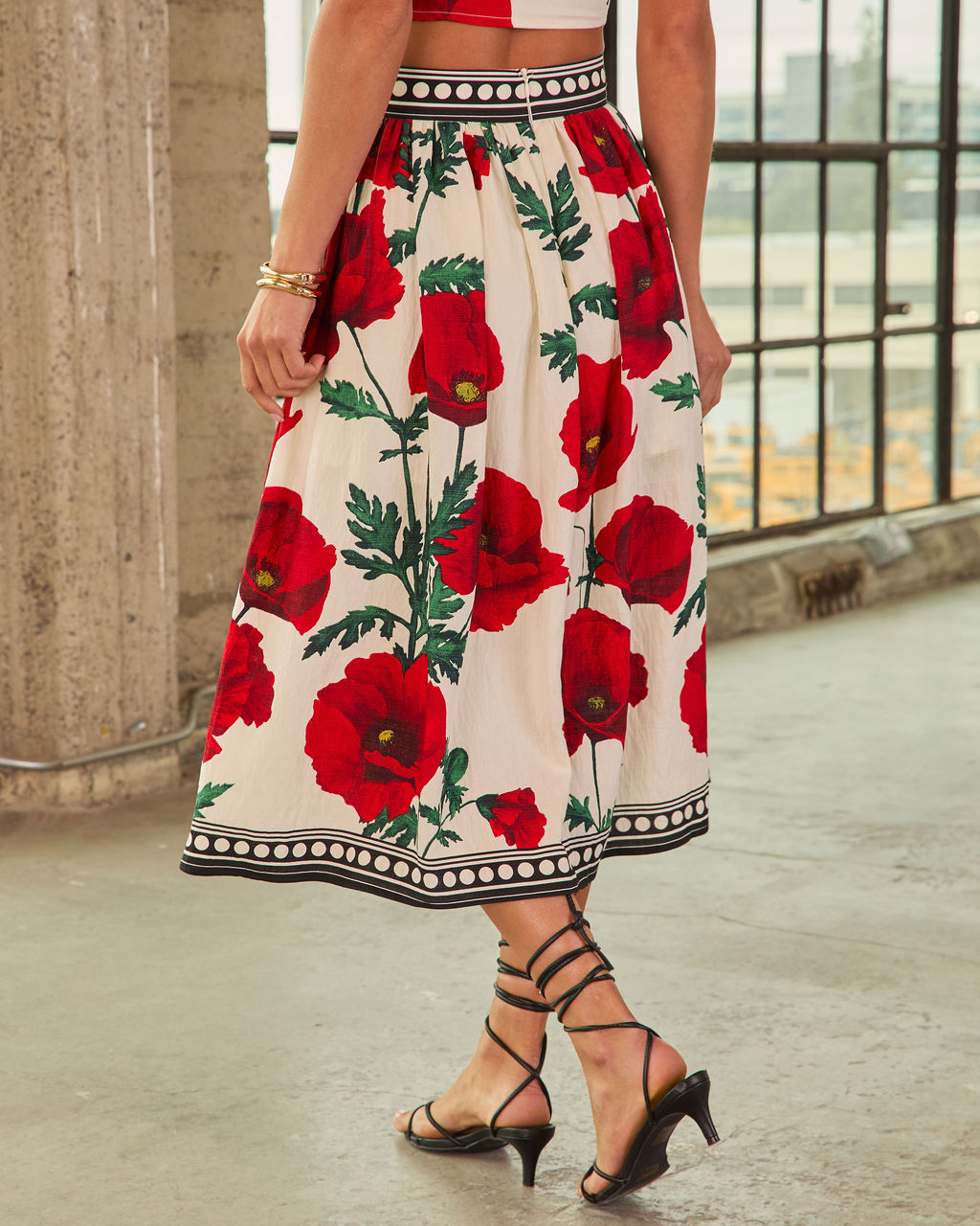 Market Posy Floral Midi Skirt