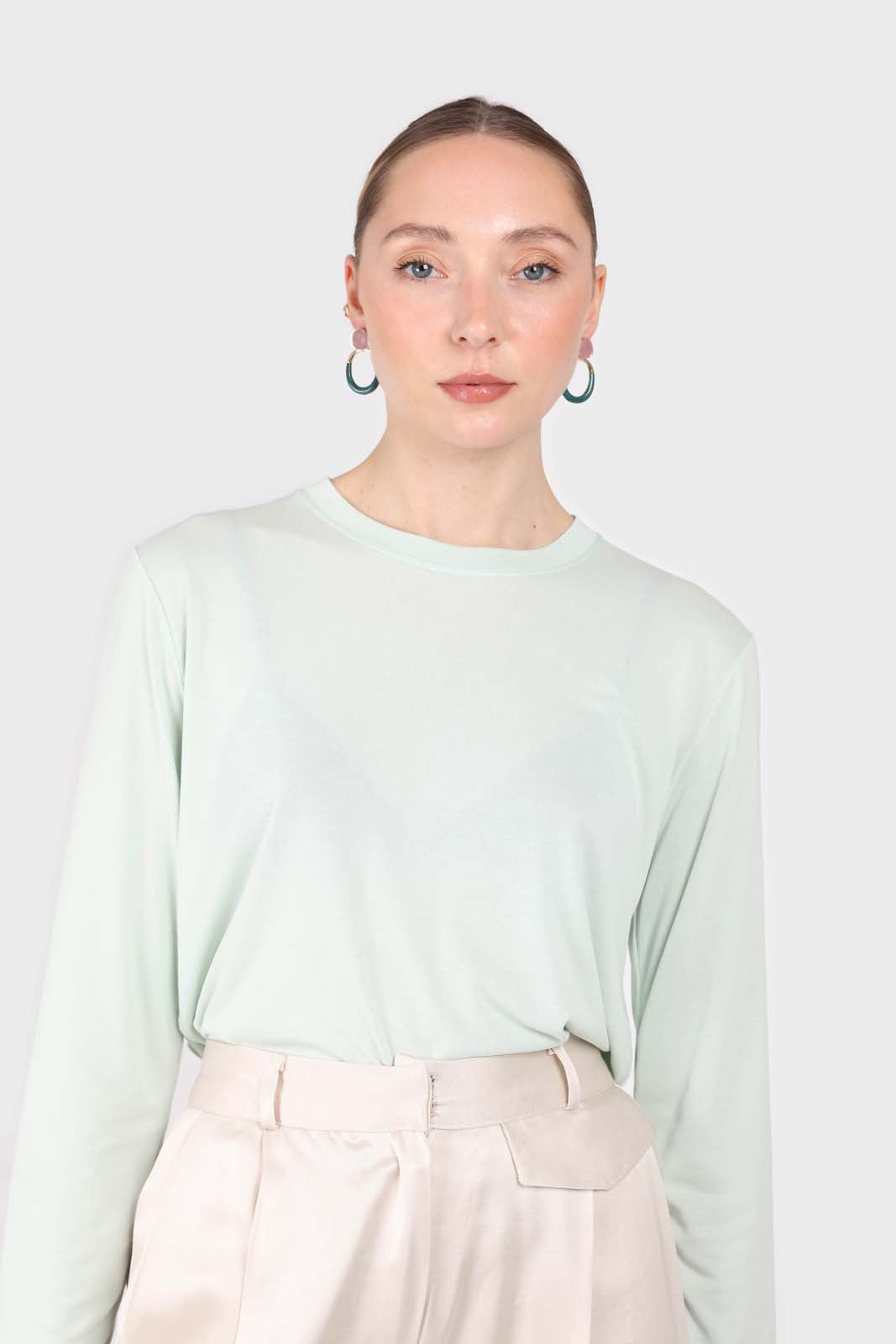 Mint green high neck perfect long sleeved tee