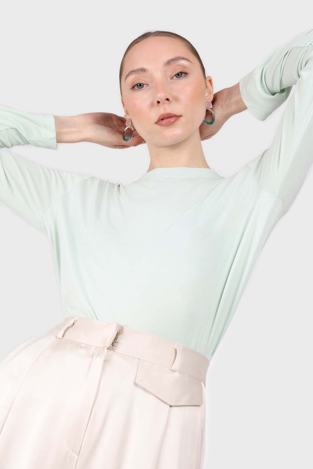 Mint green high neck perfect long sleeved tee