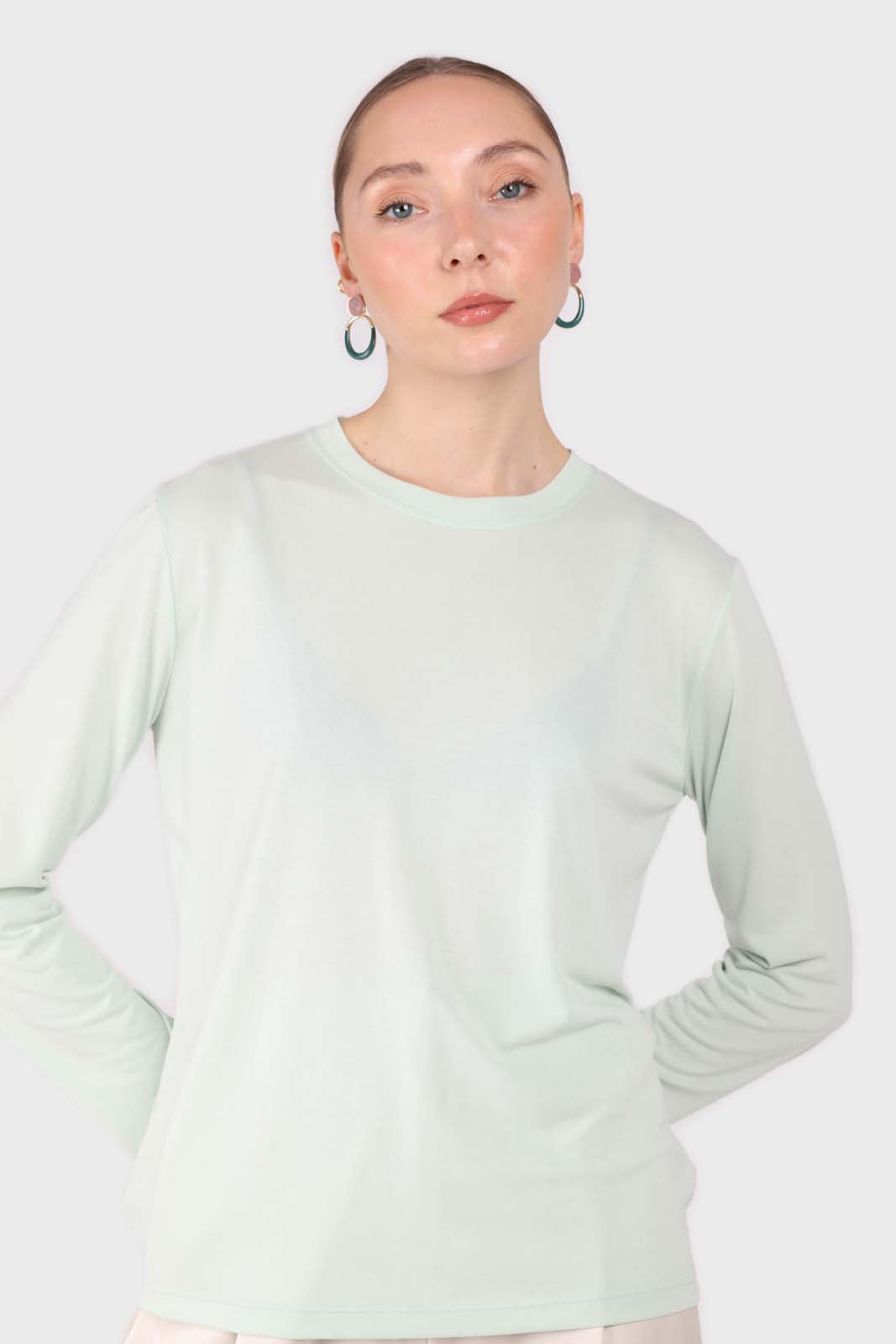 Mint green high neck perfect long sleeved tee