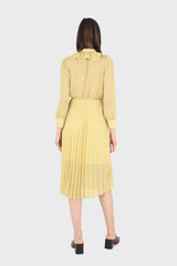 Yellow ruffle tie dress