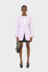 Lilac multi-button oversized belted blazer