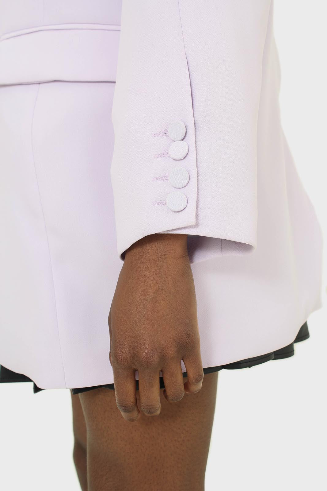 Lilac multi-button oversized belted blazer