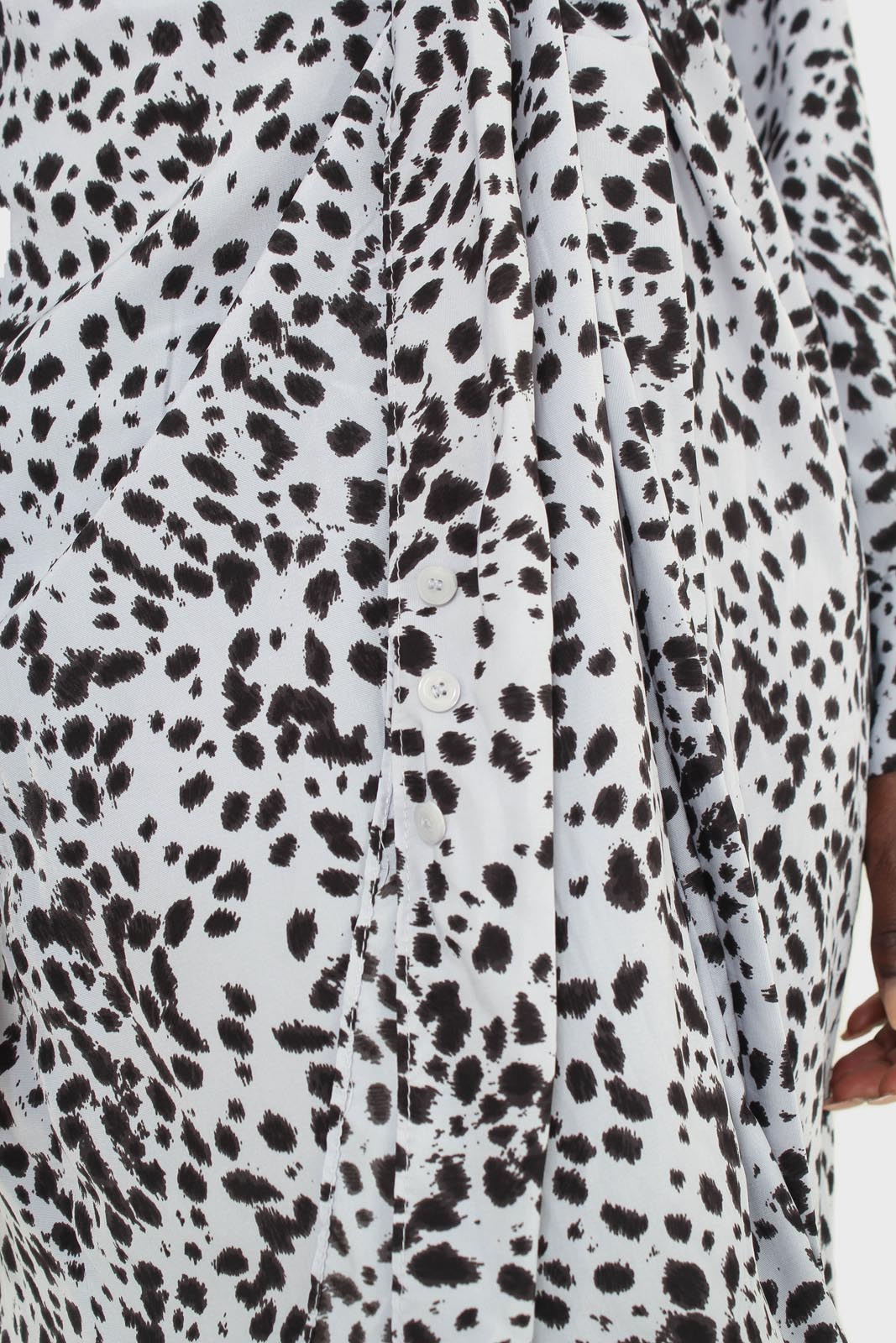 Light blue animal print cross over waist maxi dress