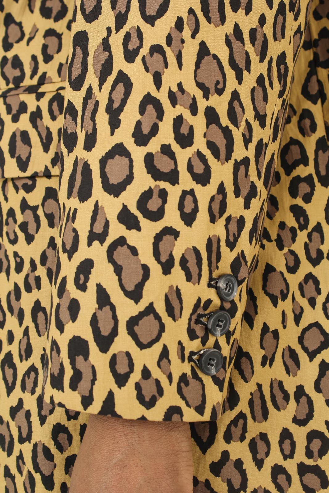 Mustard and brown leopard print blazer
