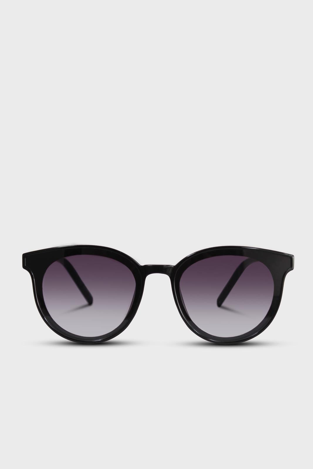Black thick frame classic round sunglasses
