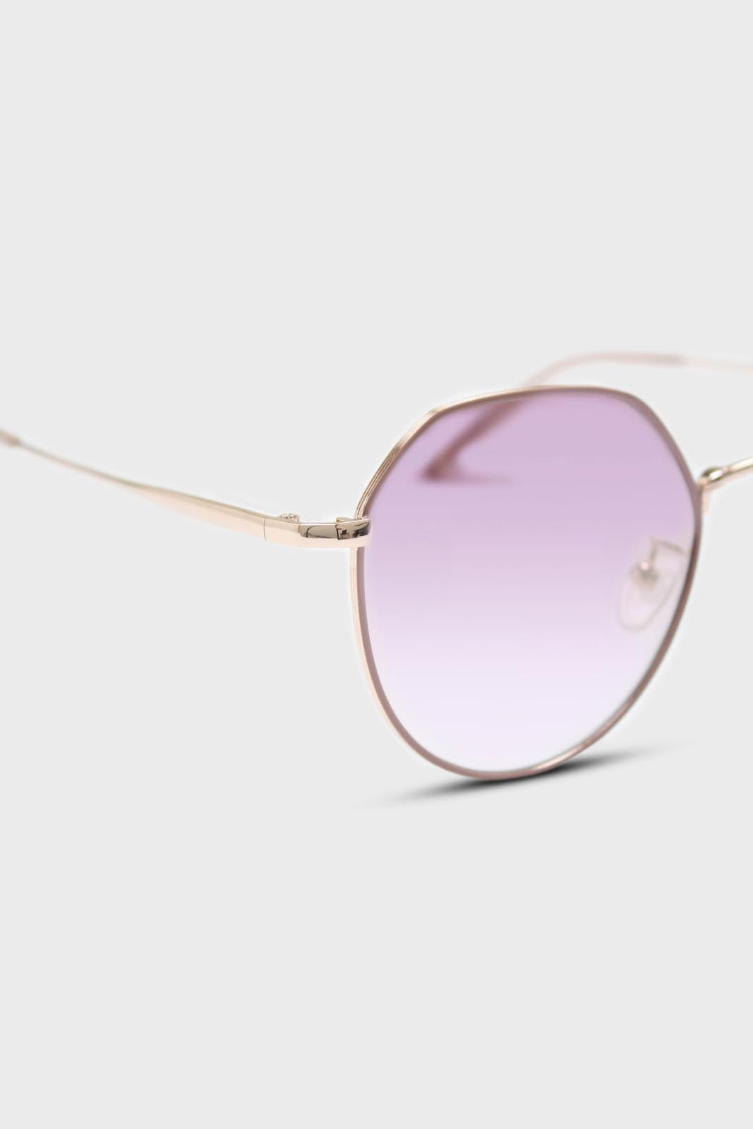 Pink trim dusty pink lens angled aviator sunglasses