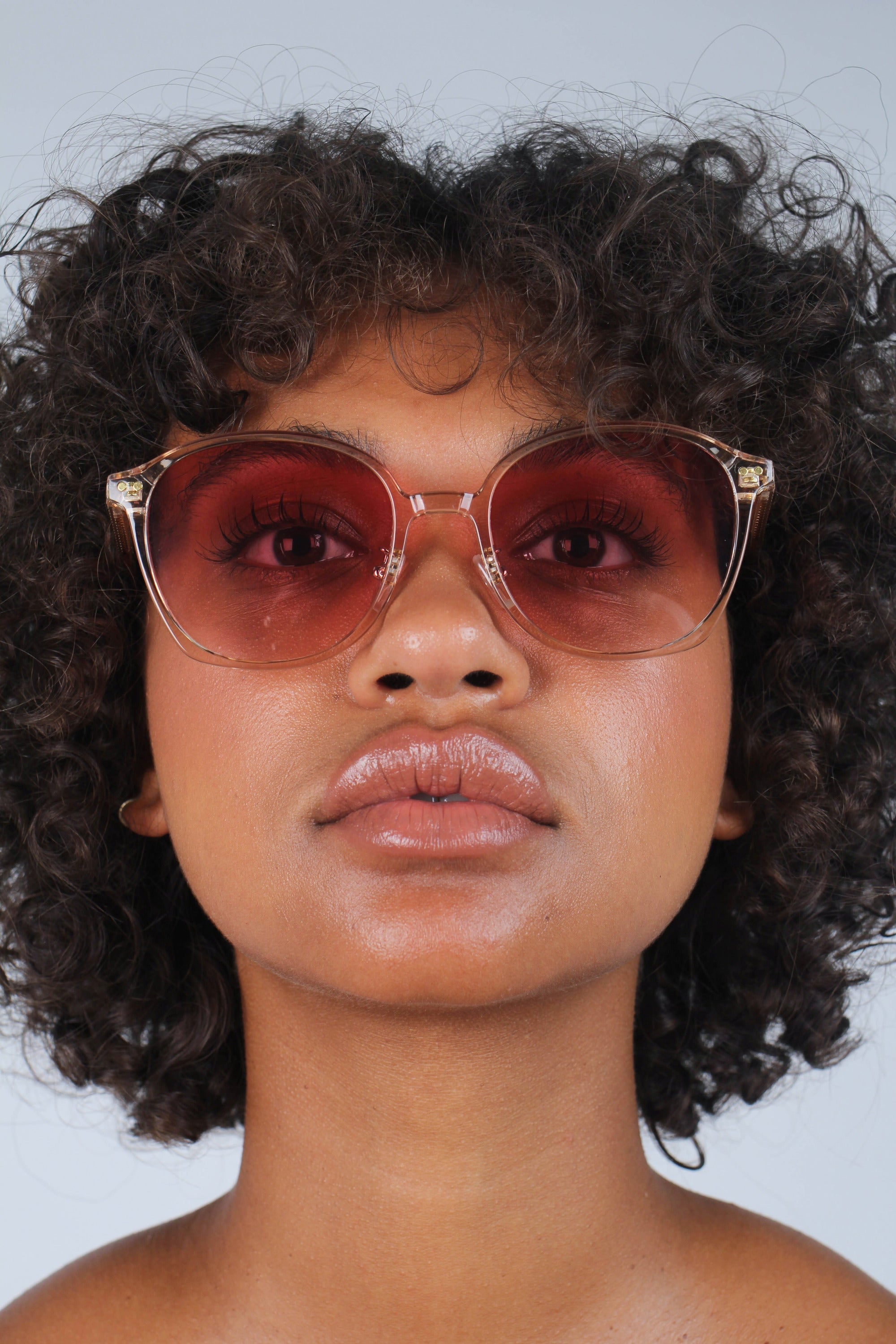 Pink perspex frame classic sunglasses