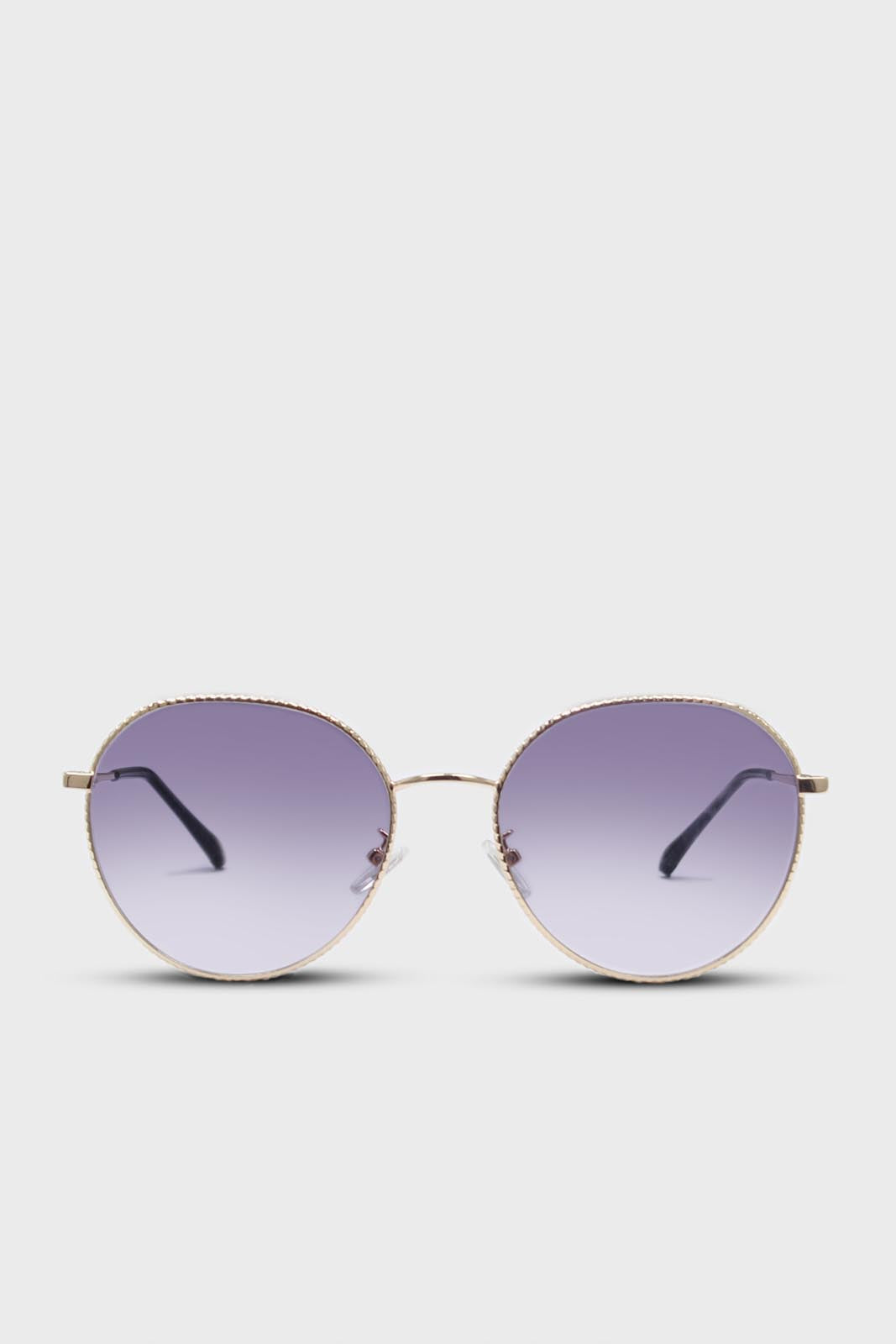 Black graded lens gold frame aviator sunglasses