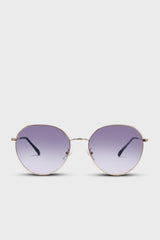 Black graded lens gold frame aviator sunglasses