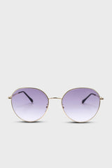 Lilac graded lens gold frame aviator sunglasses