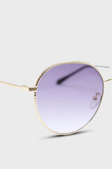Lilac graded lens gold frame aviator sunglasses