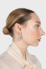 Pink and green gem drop earrings