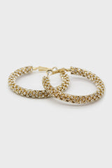 Gold diamante large hoop earrings