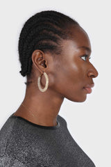 Gold diamante large hoop earrings