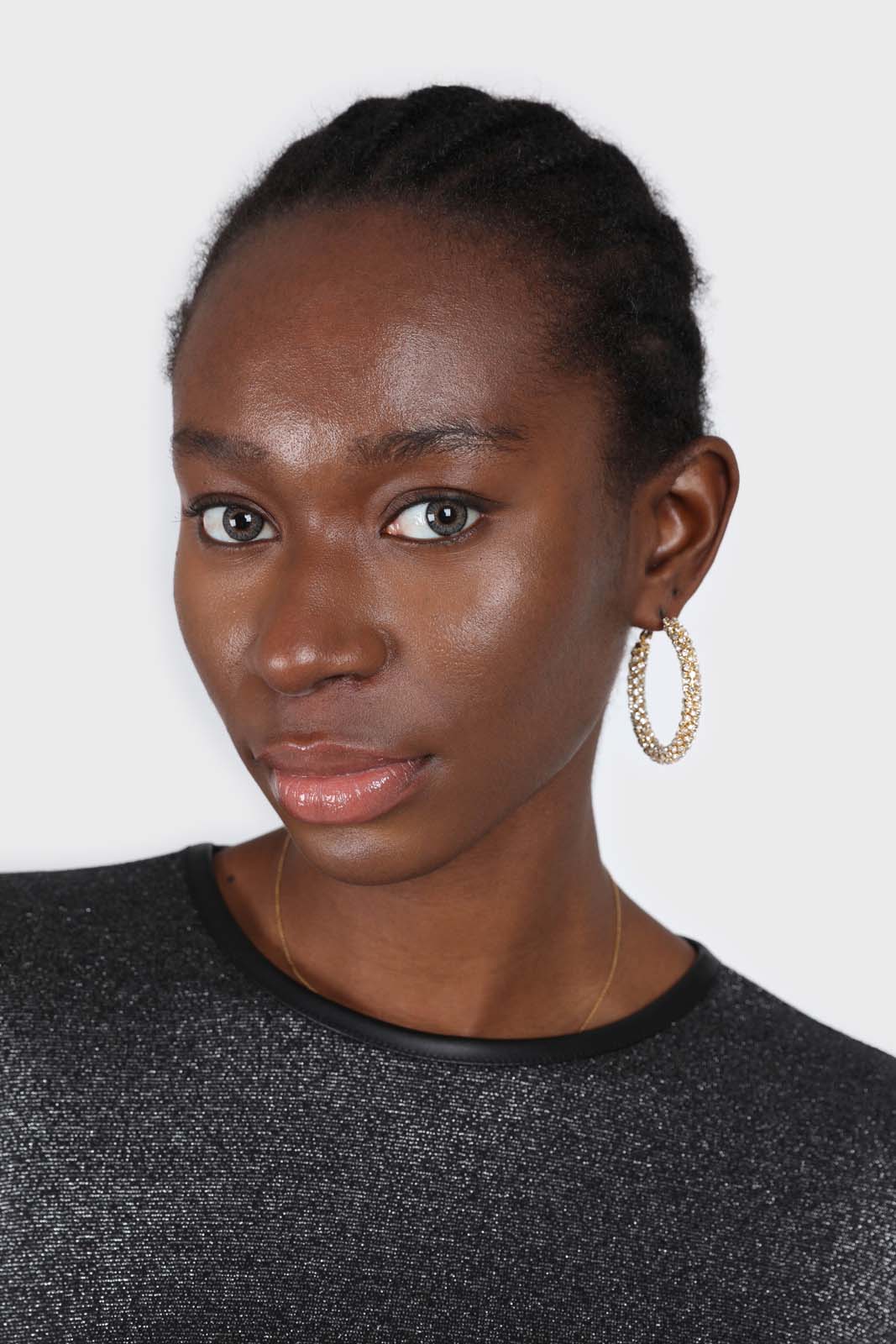 Gold diamante large hoop earrings