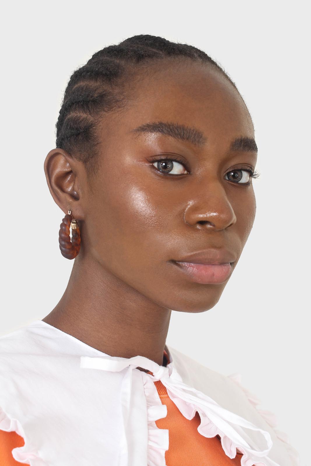 Brown rope twist hoop earrings