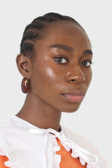 Brown rope twist hoop earrings