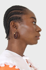 Brown rope twist hoop earrings