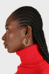 Gold chain link hoop earrings