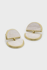 Ivory split circle earrings