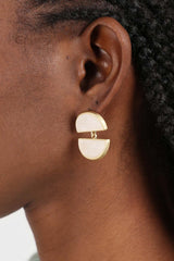 Ivory split circle earrings